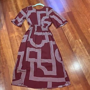 NWT H&M dress with smocking, tea length size 2